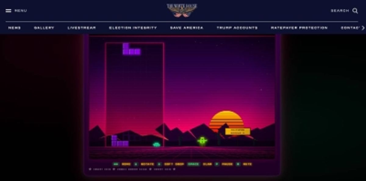 テトリス、ホワイトハウスのアーケードゲーム使用を否定